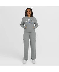 Wear by Erin Andrews Women's Gray Tennessee Titans Waffle-Knit Hooded Shirt & Pants Lounge Set