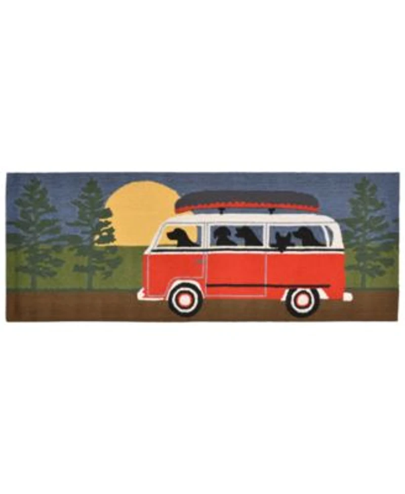 Liora Manne Front Porch Indoor Outdoor Camping Trip Red Area Rug