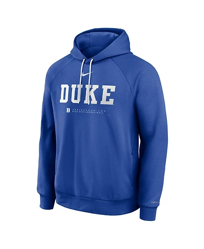Nike Men's Royal Duke Blue Devils 2025 Courtside Basketball Practice Raglan Dri-fit Hoodie