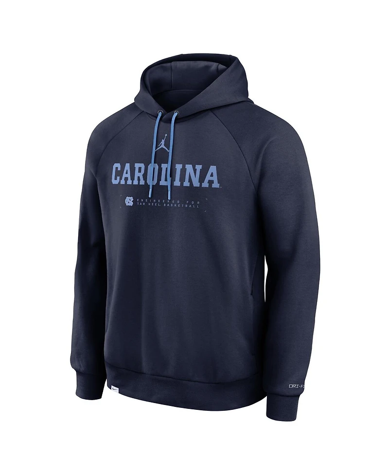 Jordan Men's Navy North Carolina Tar Heels 2025 Courtside Basketball Practice Raglan Dri-fit Hoodie