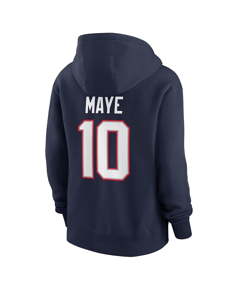 Nike Women's Drake Maye Navy New England Patriots Player Name Number Fleece Hoodie