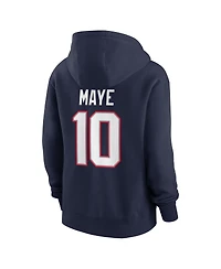 Nike Women's Drake Maye Navy New England Patriots Player Name Number Fleece Hoodie