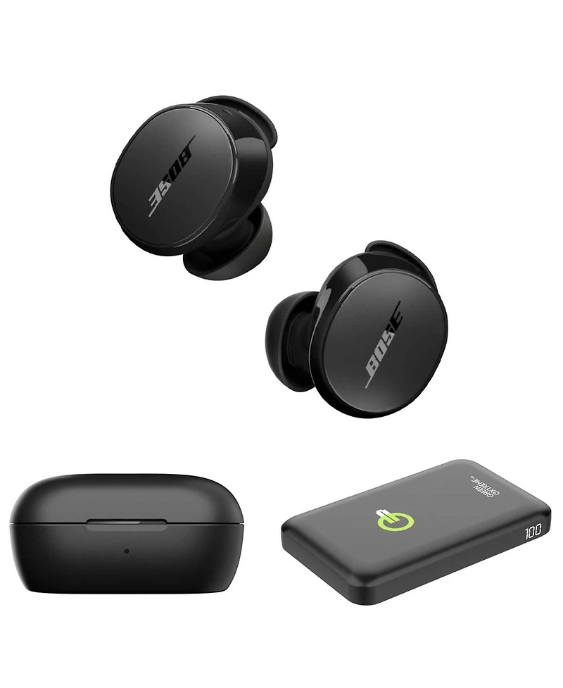 Bose QuietComfort Wireless Noise Cancelling Earbuds,Bundle with 10000mAh 38.5Wh Qi Portable Power Bank