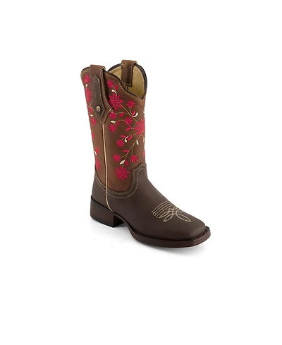 Forastero Women's Authentic Leather Flowers Embroidery Western Boots 93658