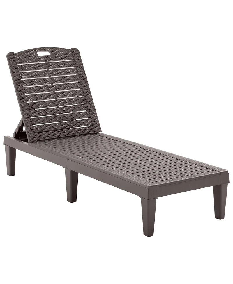 Streamdale Resin Outdoor Chaise Lounge Set - Dark Brown