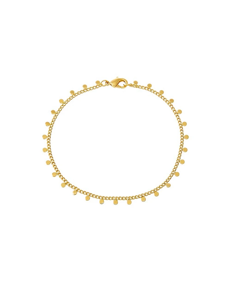 By Adina Eden Solid Dangling Discs Cuban Link Bracelet