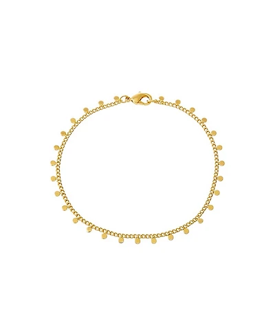 By Adina Eden Solid Dangling Discs Cuban Link Bracelet