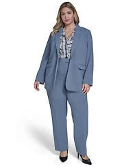 Calvin Klein Plus Scuba Crepe Notch Collar Jacket