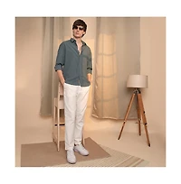 Campus Sutra Men's Charcoal Grey Honeycomb-Textured Oversized Shirt