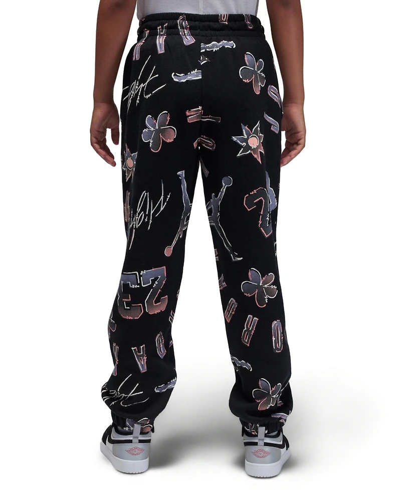 Jordan Big Girls 23 Throwback Graphic Logo Fleece Pants