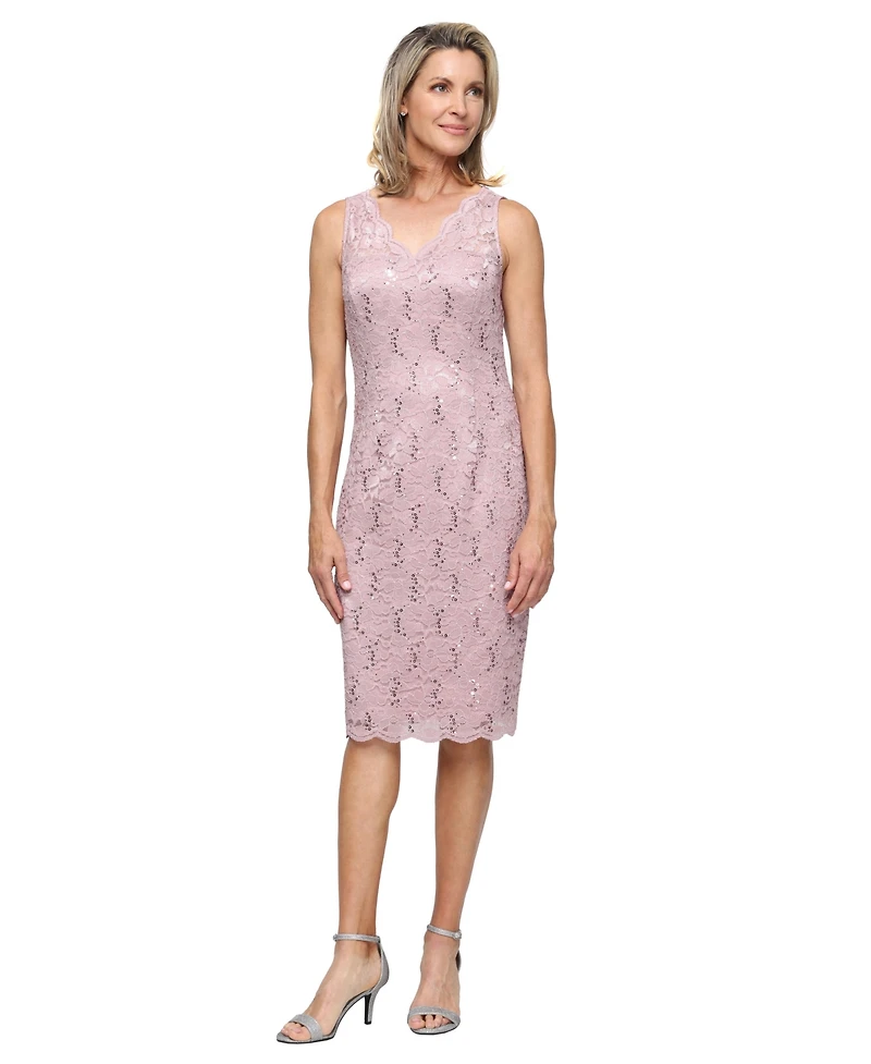 Sl Fashions Petite Bolero V-Neck Jacket with Dress, 2-Piece Set