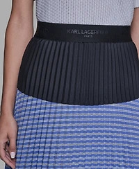 Karl Lagerfeld Paris Women's Colorblock Pleated Stripe Pull-On Skirt