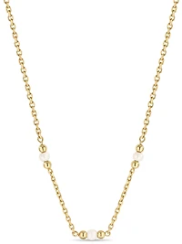 Devata Freshwater Pearl Chain Necklace in 14K Gold, 16 in adj to 18 in