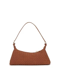 Susu Woven Suede Baguette Bag with Crossbody Strap