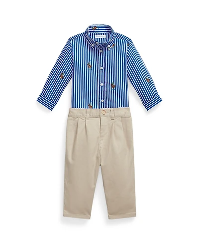 Polo Ralph Lauren Baby Boys' Long-Sleeve Shirt and Flex Abrasion Pants, 2-Piece Set