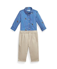 Polo Ralph Lauren Baby Boys' Long-Sleeve Shirt and Flex Abrasion Pants, 2-Piece Set