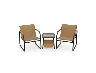 3 Pieces Patio Furniture Set Outdoor Bistro Conversation Set