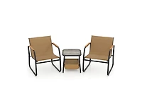 3 Pieces Patio Furniture Set Outdoor Bistro Conversation Set