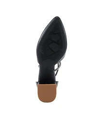 Patrizia Women s Eluned Crystal-Embellished Pointed Toe Pumps with Block Heel and Back Zipper