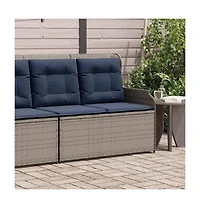 vidaXL Reclining Patio Bench Grey Pe rattan Standard outdoor bench size