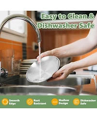 Wopet 8 Pack Stainless Steel Cat Food Bowls Shallow Whisker Friendly Non Slip Silicone Base Easy Clean Indoor Feeding Dishes 67 Inch