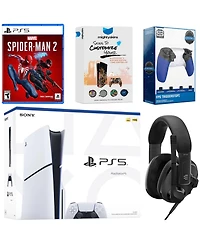 Sony PlayStation 5 Slim Disc Bundle with Spider-Man 2, Epos Headset, Trigger Kit and MightySkins Code
