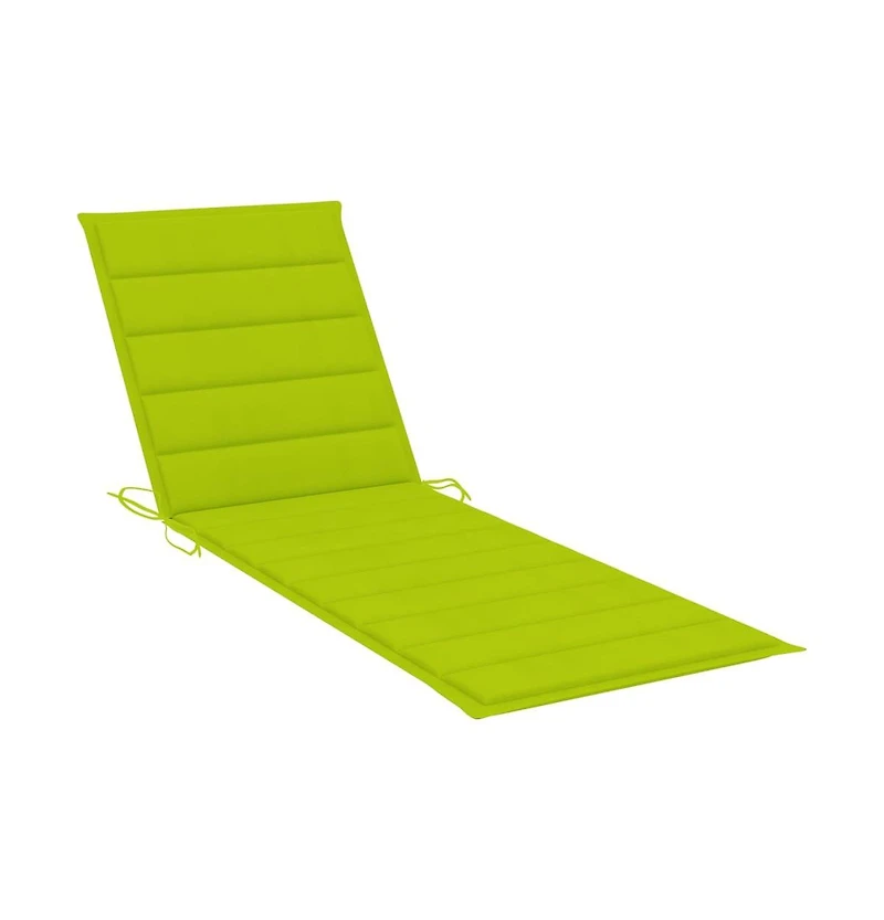 vidaXL Sun Lounger Solid Acacia with Bright Green Cushion