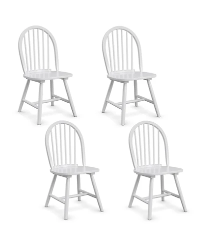 Costway Set of 4 Vintage Windsor Dining Side Chair Wood Spindleback Kitchen Room