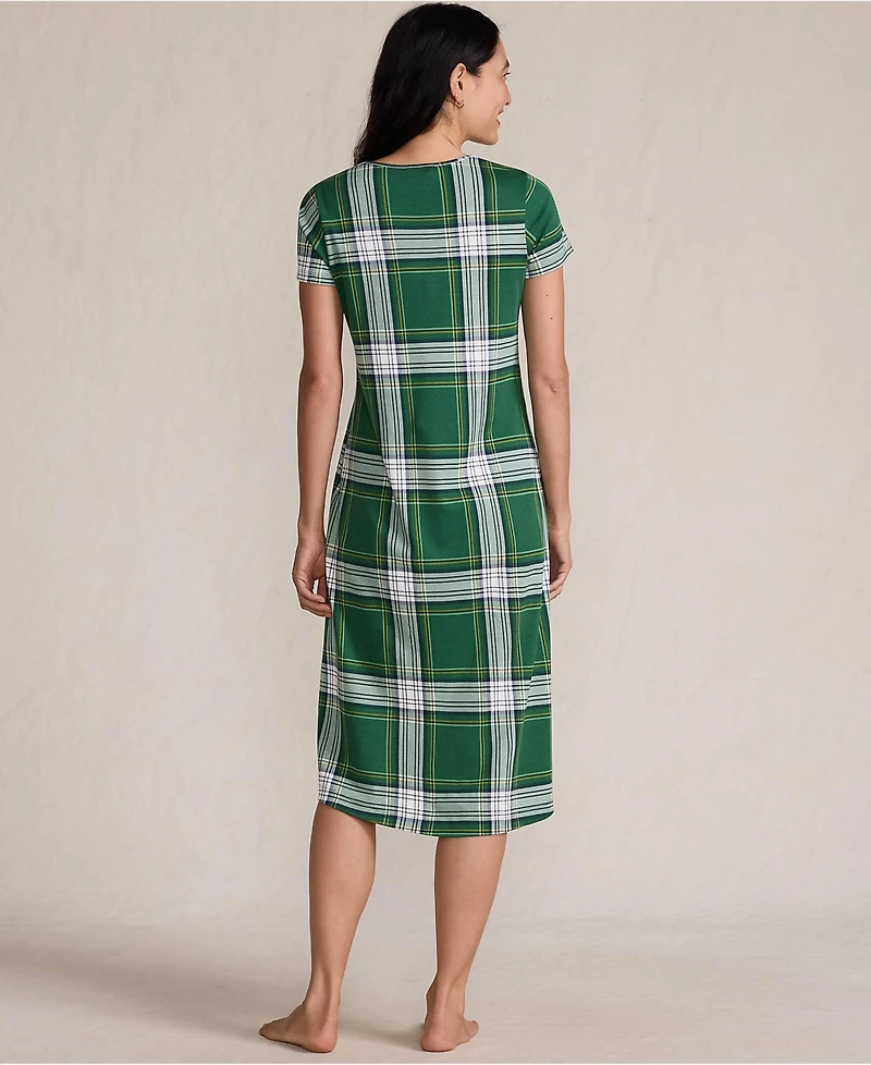 Lands' End Women's Cotton Short Sleeve Midcalf Nightgown