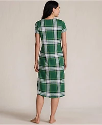 Lands' End Women's Cotton Short Sleeve Midcalf Nightgown