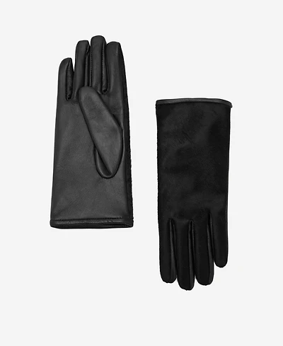 Mango Women's Leather And Fur-Effect Gloves