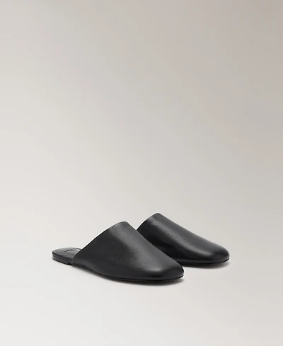 Mango Women's Leather Mule Slippers