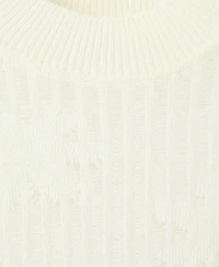 Mango Women's Openwork Knitted Floral Sweater