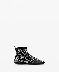 Mango Women's Eyelets Leather-Effect Ankle Boots