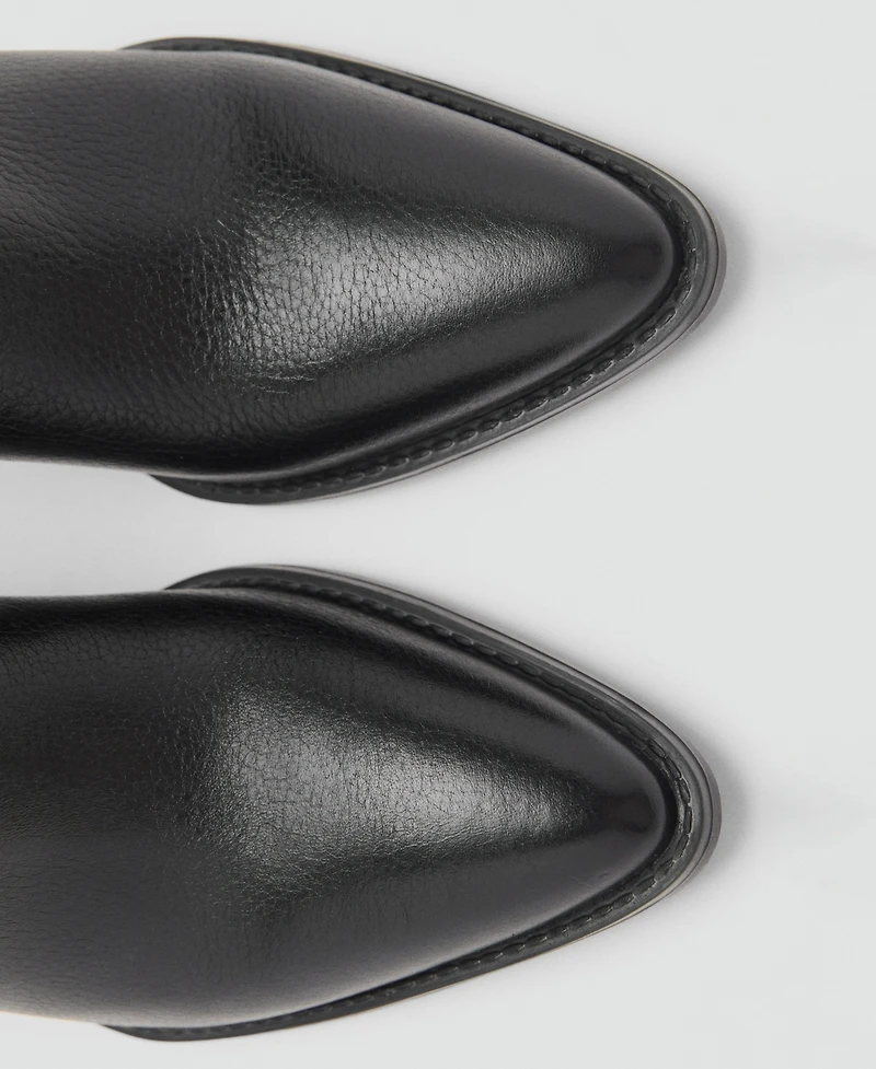 Mango Women's Leather Pointed Ankle Boots