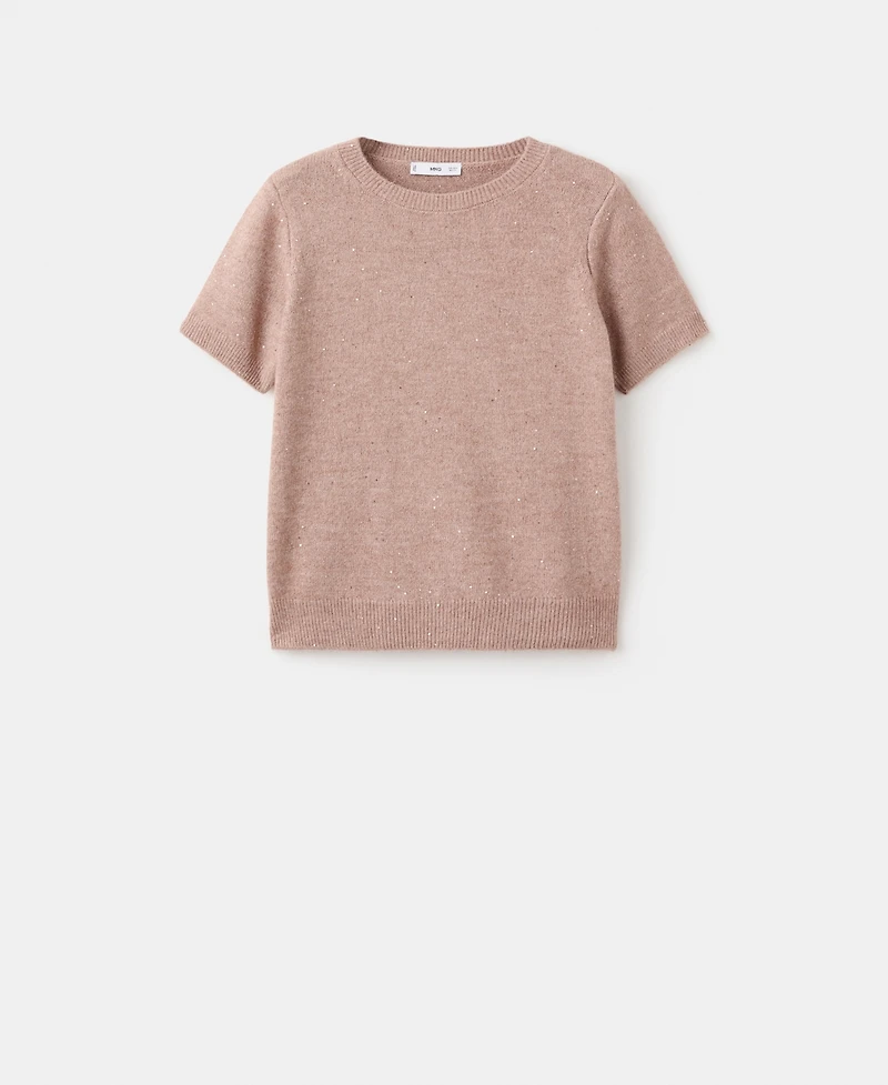 Mango Women's Short-Sleeved Lurex Sweater