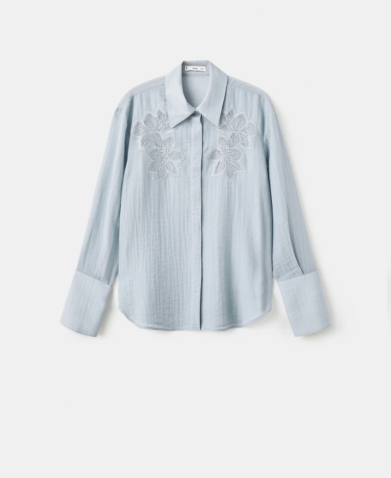 Mango Women's Embroidered Lyocell Blouse