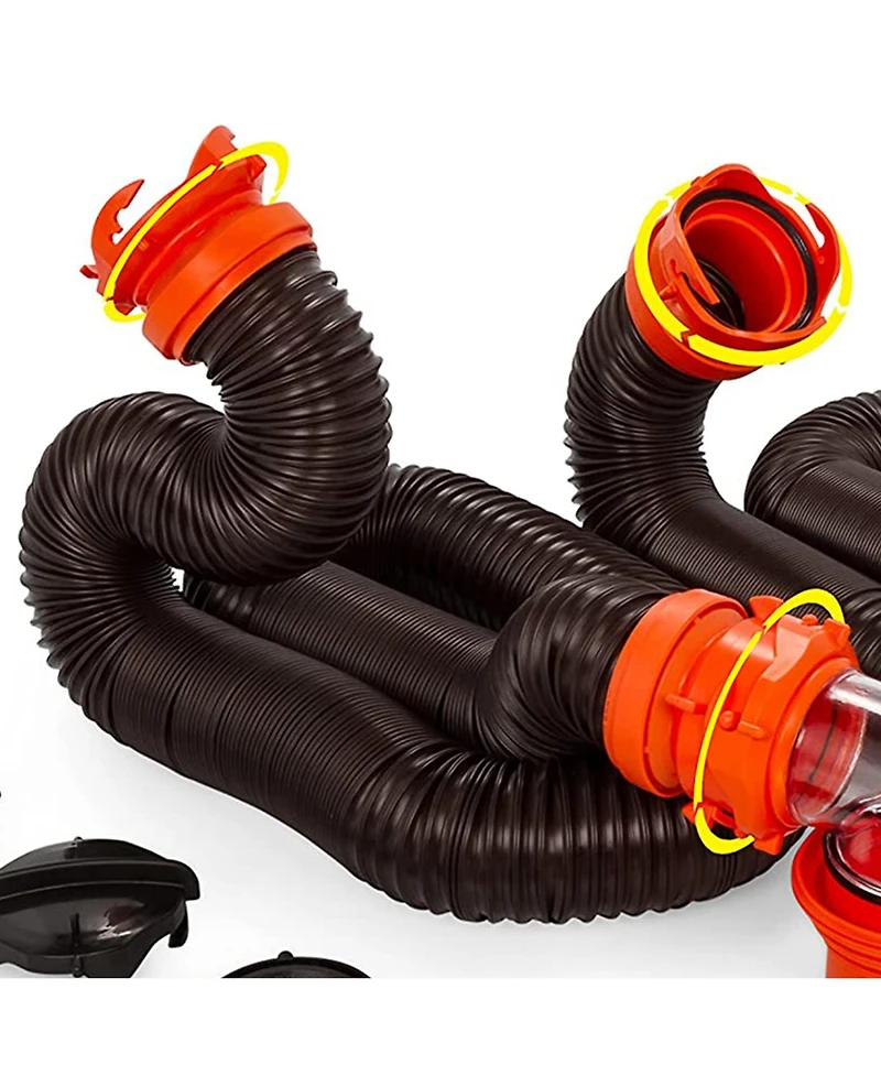Camco RhinoFLEX 20 Foot Rv Sewer Hose Kit with Pre Attached Bayonet Fittings