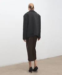 Mango Women's Faux-Leather Pencil Skirt