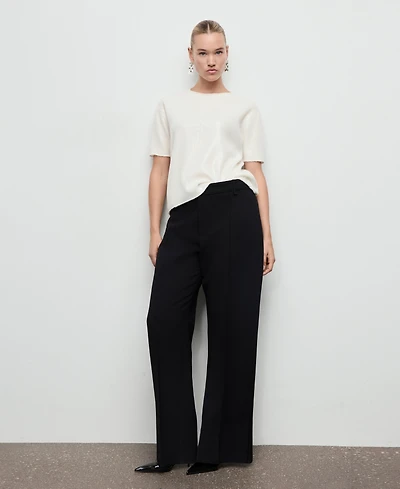 Mango Women's Short-Sleeved Sequin Sweater