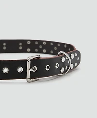 Mango Women's Stud Leather Belt