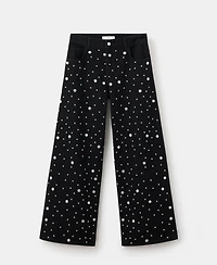 Mango Women's Straight-Fit Studs Jeans