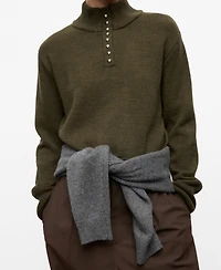 Mango Women's Perkins-Neck Button Sweater