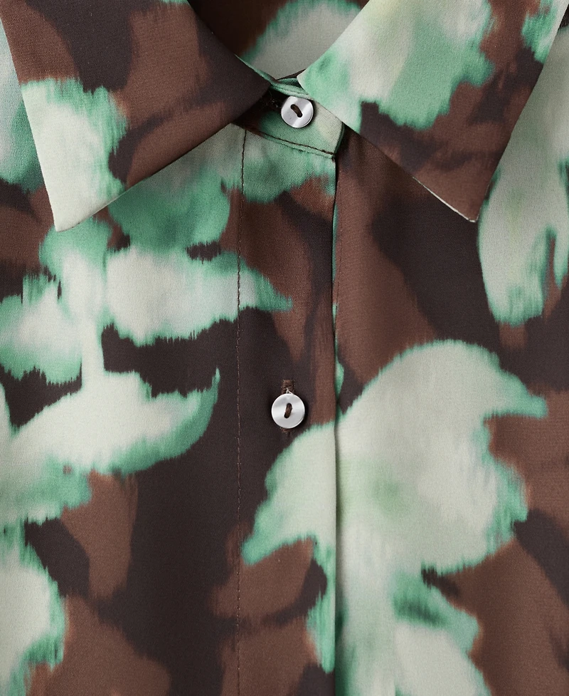 Mango Women's Printed Belt Shirt Dress