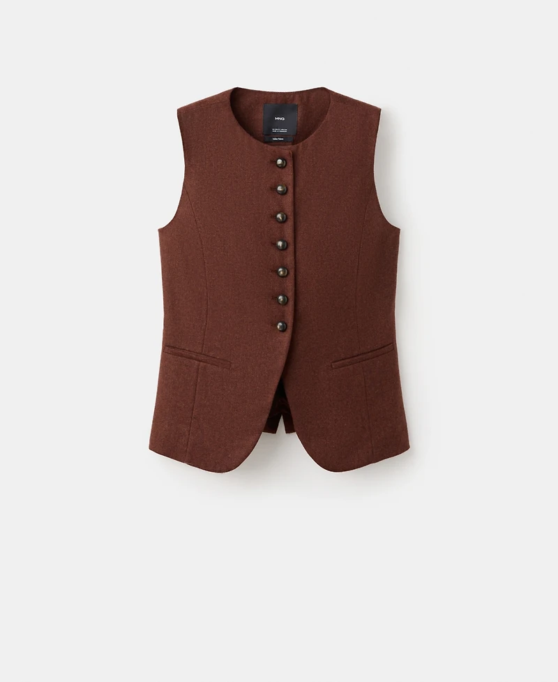 Mango Women's Wool-Blend Buttons Vest