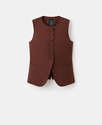 Mango Women's Wool-Blend Buttons Vest