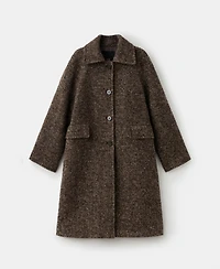 Mango Women's Speckled Wool Overcoat