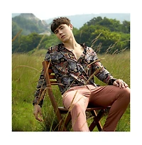 Campus Sutra Men's Impressionistic Foliage Shirt