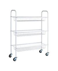 Household Essentials 3-Tier Slim Storage Cart, White