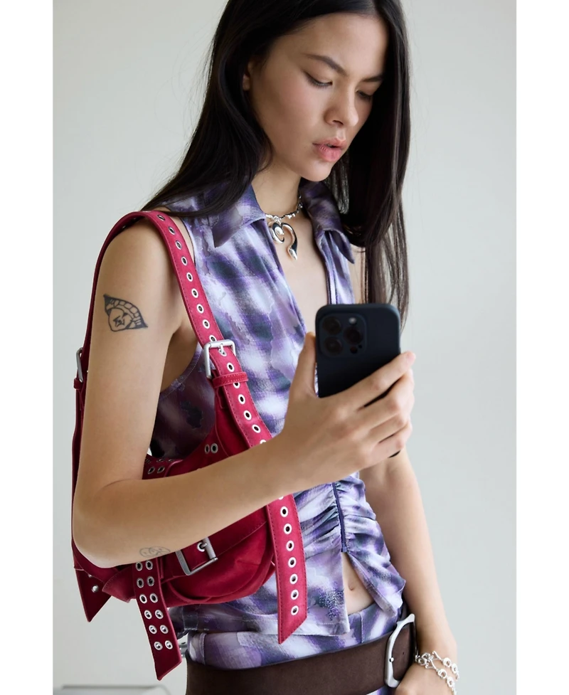 Desigual Women's Ruched zipper T-shirt